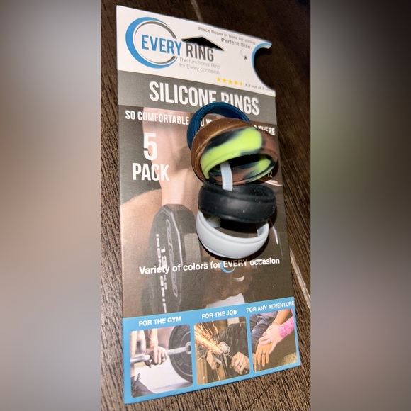Every Ring Silicone 5 pack men’s women’s Lrg 11.5-12 wedding engagement NEW - Picture 2 of 3